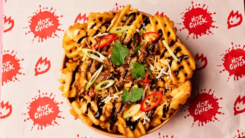 Loaded Shiitake Mushroom Waffle Fries (V)
